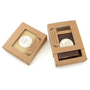 Factory directly thin material recycle kraft paper box for soap packaging boxes with window
