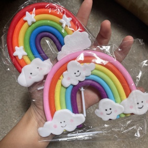 Venta caliente colorido Arco Iris pastel Topper pastel Decoración Para Cumpleaños de Niños - Product Image 2