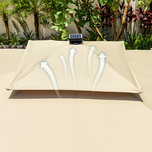 Sombrilla Excéntrica Grande Impermeable Para Exteriores Uplion de Aluminio con Luz LED y Panel Solar Para Jardín y <span class=keywords><strong>Patio</strong></span> - Product Image 6