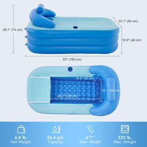 <span class=keywords><strong>Baignoire</strong></span> gonflable en PVC pour adultes et enfants, pliable, portable, usage domestique, épaisse, pliable, portable, pour adultes - Product Image 2