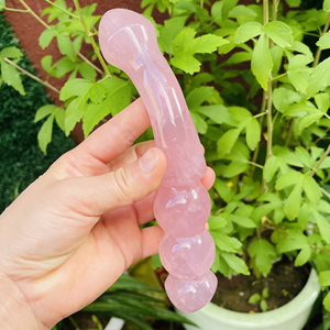 Dildo de Cuarzo Rosa Pulido, Varita de Masaje Curativa, Yoni Pleasure, Curvo, Impermeable, Ecológico, Hecho a Mano, Regalo para Mujer - Product Image 5