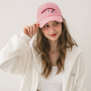 Casquette de baseball en coton brodée de fleurs et de chatons roses, personnalisable, ajustable, à calotte souple, mignonne, décontractée, sportive, chapeau de soleil, vente en gros - Product Image 4