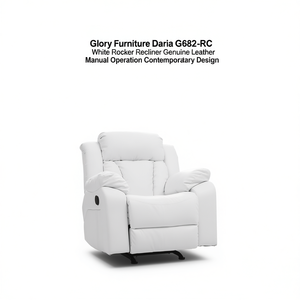 Sillón Reclinable Daria G682 Rc de Glory Furniture, Blanco, Cuero Genuino, Operación Manual, Diseño Contemporáneo - Product Image 1