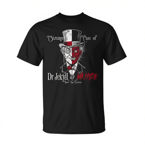 T-shirt vintage Dr Jekyll et Mr Hyde, design graphique noir, coupe unisexe - Product Image 2