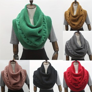 Syal rajut hangat wanita, selendang leher bulat rajutan tebal hangat musim gugur dan dingin HZW-25093 - Product Image 5