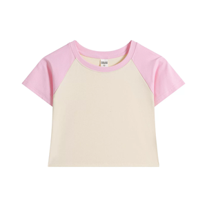 Urban Casual 2025 Tee 230GSM Cropped Raglan Color Block pour femme - Product Image 1