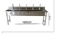 Évier de cuisine professionnel à double compartiment en acier inoxydable 304 avec cadre en acier assemblé pour la restauration