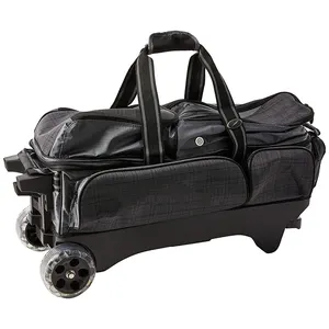 customized multi-function durable 3 ball rolling thunder bowling tote bag large capacity waterproof bowling ball storage trolley