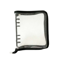 Carpeta Portadocumentos A6/A5 con Cubierta Brillante de PVC Suave, 6 Anillas, Estilo Moderno, Transparente, con Cierre, para Archivar, Planificador