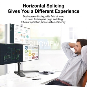 Bras de moniteur pivotant à mouvement complet Zeno LCD pour écran de 17 à 27 pouces, <span class=keywords><strong>support</strong></span> de tablette, <span class=keywords><strong>support</strong></span> triple ou double pour moniteur, pied <span class=keywords><strong>3</strong></span> écrans <span class=keywords><strong>PC</strong></span> DW230-T - Product Image 3
