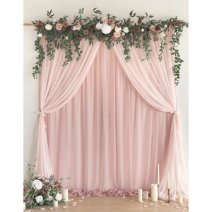 ستارة شيفون رومانسية شفافة لحفلات الزفاف وحفلات أعياد الميلاد الخارجية، ستارة من البوليستر الشفاف - Product Image 4