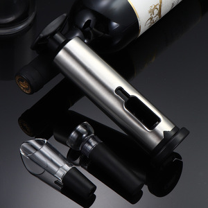 Acciaio inossidabile manuale 3 in 1 strumenti da bar multifunzionali Set regalo apribottiglie vino personalizzato con tappo e pungiglione - Product Image 2