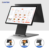 Terminal POS de Escritorio de 15.6 Pulgadas SUNTEK SC1 Android 14 OEM/ODM NFC Bajo Pantalla IP65 Resistente al Agua 128GB de Almacenamiento Protocolos Inalámbricos