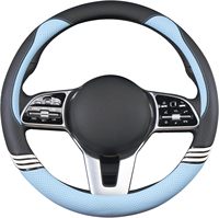 Housse de volant universelle élastique en PU antidérapant, design sportif, en peluche, à 3 branches, pour voitures, SUV et autres véhicules
