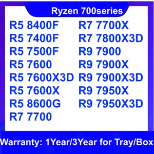 Procesador Nuevo/Usado AM4 AM5 R5 R7 R9 7500F 7600 7700 R9 7900 7700X <span class=keywords><strong>7600X</strong></span> 7800X 7900X 7900X3D 7950X3D 7800X3D - Product Image 1