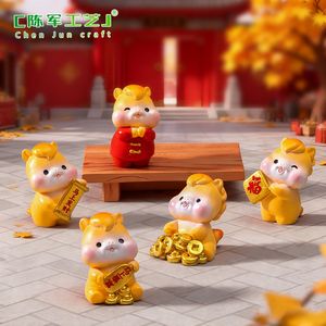 Figurine de petit cheval en résine décorative de table, style dessin animé paysager, mignonne, porte-bonheur, enveloppe rouge du Nouvel An, à faire soi-même, <span class=keywords><strong>petite</strong></span> ou moyenne - Product Image 3