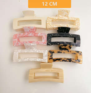 Rettangolo 12CM Extra Large artiglio per capelli guscio di tartaruga acetato di cellulosa artiglio per capelli Over size XL Jumbo Hold Everything <span class=keywords><strong>Claw</strong></span> Cip - Product Image 3