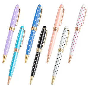 Luxury Promotional Dot Metal Ball Pen With Logo, Customized Advertising Ballpoint Pen, Personalized Gift Metal Ballpoint Pen