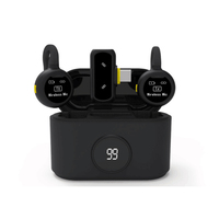 Microphone Lavalier Sans Fil 2.4G avec Réduction de Bruit et Lumières LED, Compatible Téléphones et Ordinateurs pour l'Enregistrement Vidéo Professionnel