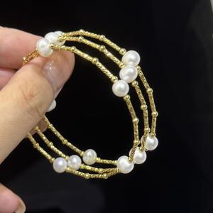 High-End Designer Three Lives Three Generations Starry Sky <b>Bracelet</b> 6-7mm Natural Freshwater Pearl Style <b>Fashion</b> <b>Cuff</b> <b>Bracelets</b> - Product Image 3