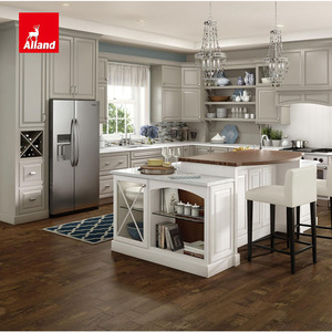 Armoires de cuisine Alland Princeton Maple Harbor Mist Sheer et Oak Cottage White Dry Brush avec îlot bibliothèque et placard - Product Image 1