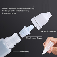 Échantillon gratuit de flacon compte-gouttes transparent en plastique PET vide de 5 ml, 10 ml, 15 ml, 20 ml, 30 ml