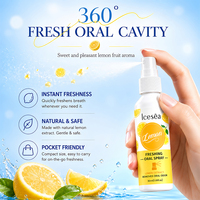 Spray buccal apaisant pour femme, soin buccal aux fruits, pour une haleine fraîche instantanée et durable, saveur citron menthe.