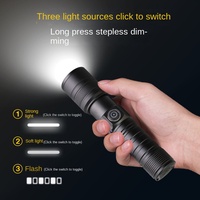 Senter Laser LED Putih Mini IP54 Pengisian Daya USB Tipe-C Pengisian Cepat Fokus Teleskopik Aluminium Jarak Jauh Sangat Terang