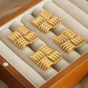 Pendientes de Moda con Diseño Geométrico, Pendientes Colgantes con Rayas, Joyería Minimalista de Acero Inoxidable, Diseño Geométrico - Product Image 2