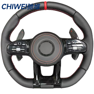 Volant sport en cuir et fibre de carbone personnalisé pour Mercedes Benz pour les classes C/<span class=keywords><strong>E</strong></span>/S/G W204/W205/W222 & G500/G55/G63/S500 - Product Image 1