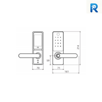 Cerradura Inteligente de Entrada de Estilo Nórdico, Aleación de Aluminio Especial, Cerradura Inteligente WiFi HR Tuya, Desbloqueo Múltiple para Uso Residencial