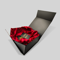 Öko-Verpackung Schwarzer Karton Benutzer definierte Golds tempel Logo Magnet verschluss Geschenk Falt schachtel Mit Satin Einsatz