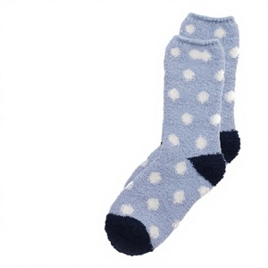 Spring Warm <b>Women</b> Fuzzy <b>Socks</b> 100% Cotton Eco-Friendly Quick Dry Customized Brand Juncai Knitting <b>Fluffy</b> Logo Position Bottom - Product Image 1