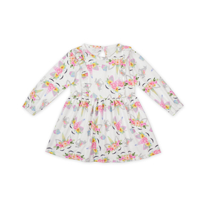 Vestido Básico de Manga Larga con Estampado Digital Personalizado, Ropa de Bebé con Volantes Grandes y Florales para Niña, Invierno - Product Image 2