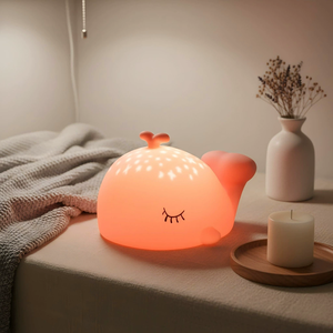 2026 Whale Silicone <b>Night</b> <b>Light</b> USB Rechargeable <b>LED</b> Bedside Lamp Warm <b>Light</b> Dimmable RGB Nursery <b>Night</b> Lamp for Kids bedroom - Product Image 2