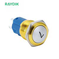 Interrupteur à bouton-poussoir rond anti-vandalisme momentané personnalisé étanche de 16 mm pour voiture 12v