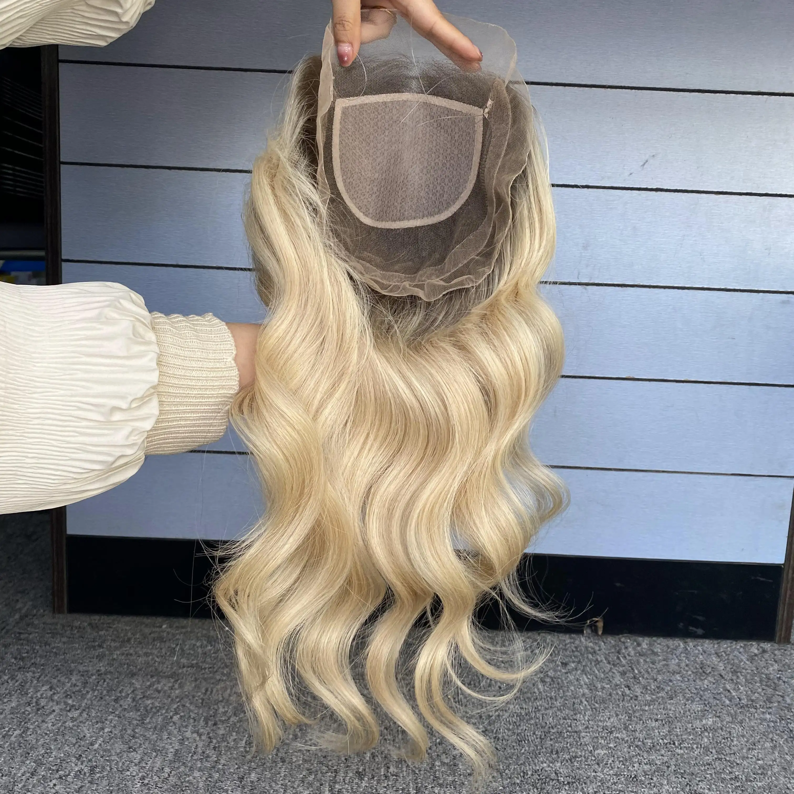 Wig rambut Virgin desain baru 8x8 Wig Mini Topper rambut manusia untuk wanita solusi penambah volume rambut rontok 4x4 Topper dasar sutra