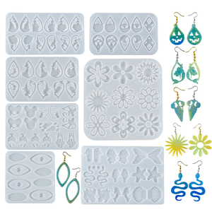 Moule de boucles d'oreilles en résine époxy, pour bricolage, pendentifs, collier, pendentif, moule en Silicone, fabrication artisanale, dm361 - Product Image 2