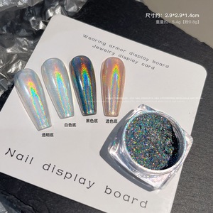 Polvo de uñas efecto espejo Aurora de alto brillo, holográfico, arcoíris, camaleón, pigmento cromado para manicura con gel UV, uso doméstico y en salón. - Product Image 5