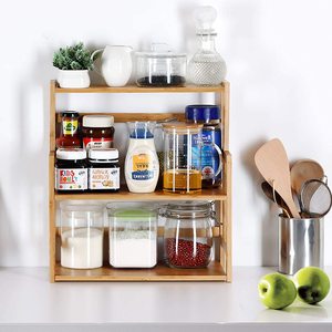 HYNAWIN 3-Tier di bambù portaspezie da <span class=keywords><strong>cucina</strong></span> Organizer con scaffali di stoccaggio regolabili in piedi mensola della <span class=keywords><strong>dispensa</strong></span> - Product Image 2