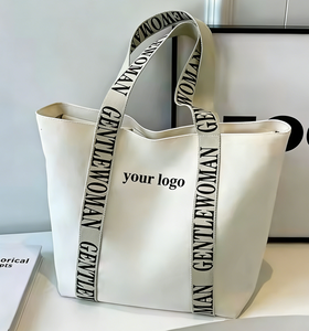 Custom Logo Printed Handle Canvas <strong>Tote</strong> <strong>Bag</strong> with Zipper <strong>Large</strong> Capacity Cotton Canvas <strong>Tote</strong> <strong>Bag</strong> <strong>for</strong> Brands Wholesale - Product Image 1