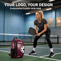 Sac à dos de pickleball personnalisé avec logo, design semi-rigide, grande capacité, sac de rangement pour équipement sportif avec poche pour bouteille d'eau