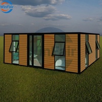 WinFair 20Ft Maisons en conteneur minuscules pliables Maison mobile moderne préfabriquée Maison en conteneur de 2 chambres Villa moderne préfabriquée