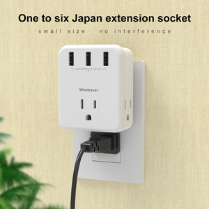 Wontravel Nhật Bản máy tính để bàn tường Ổ cắm ổ cắm <span class=keywords><strong>USB</strong></span> mở rộng 3 AC Ổ cắm ổ cắm - Product Image 2
