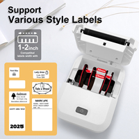Imprimante thermique portable mini, étiqueteuse adhésive USB sans encre, 200 DPI, format de papier 80 mm, batterie rechargeable, rapide