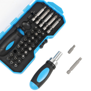 34pc <b>Screwdriver</b> Tool <b>Set</b> <b>Precision</b> Bits For Home And Automotive Use Blue Box Storage With Anti Slip Handle - Product Image 3