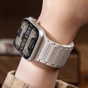 สายนาฬิกาซิลิโคนขายส่งจากโรงงานสำหรับ Apple Watch Series S11 10 46 มม. SE 44 มม. Ultra 49 มม. สายนาฬิกาแม่เหล็ก - Product Image 6