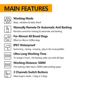 <span class=keywords><strong>Collar</strong></span> de Adiestramiento para Perros PaiPaitek 2 en 1, Automático, Impermeable, Antiladridos, con Control Remoto y Descarga Eléctrica - Product Image 2