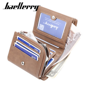 กระเป๋าสตางค์แบบสั้นสำหรับผู้ชายแบรนด์ Baellerry สีกาแฟ ช่องใส่บัตรหลายช่อง กระเป๋าใส่เหรียญแบบมีซิป ใช้ได้ทุกวัน - Product Image 3