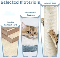 YOUME Arbre à chat multi-niveaux Aventure en mer profonde, Meuble tour pour animaux de compagnie avec poteau à gratter en sisal et condo requin en peluche pour la vente en gros et l'OEM
